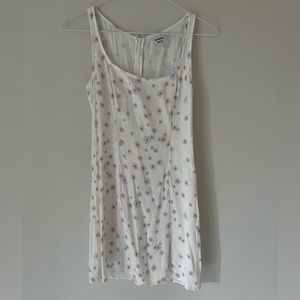 Sunday Best Mini Dress with Slit, XS, white & purple, Aritzia